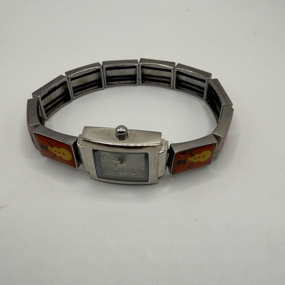 Snowman Women's Watch Silver Case Red White (New Battery) Stretch Bracelet - Picture 9 of 9